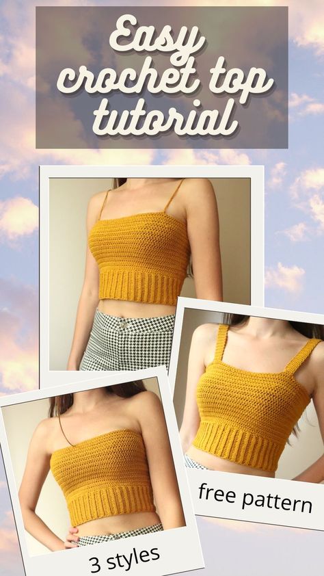 Crochet Top For Beginners, Diy Crochet Top Pattern, Crochet Halter Top Pattern Free, Cute Crochet Top, Easy Crochet Top, Crochet Halter Top Pattern, Diy Crochet Top, Crochet Modern, Very Easy Crochet