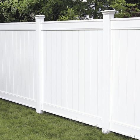 Freedom Pre-Assembled Brighton 6-ft H x 6-ft W White Vinyl Flat-Top Fence Panel in the Vinyl Fence Panels department at Lowes.com Vinyl Fence Colors, Vinyl Gates, White Vinyl Fence, Vinyl Fence Panels, Vinyl Privacy Fence, Privacy Fence Panels, Vinyl Fencing, Pvc Fence, Vinyl Panels