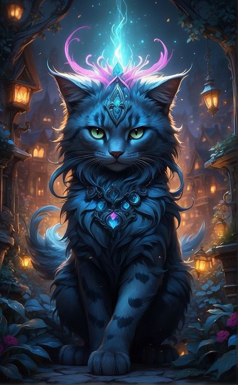 Fantasy Cats Art, Fantasy Cat Art, Fantasy Cats, Black Cat Artwork, Cat Dragon, Fantasy Cat, Unicorn Artwork, Cat Houses Indoor, Mythical Creatures Fantasy