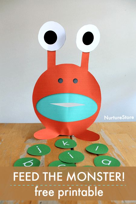 Alphabet Monster, Monster Printable, Creative Writing For Kids, Feed The Monster, Alphabet Game, Letter Games, Literacy Games, Abc Activities, Learning Games For Kids