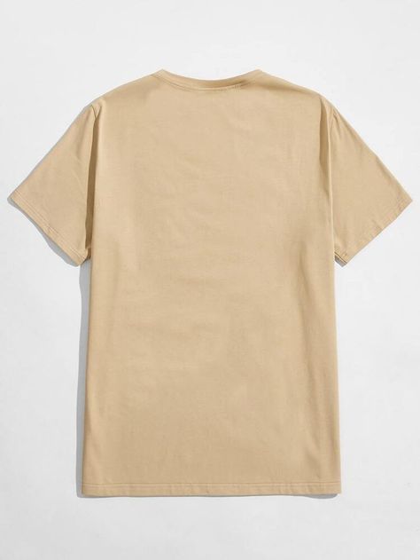 Plain T Shirt Mock Up, Nasa Vintage, Freelance Translator, Tee Bag, Shein Men, Kaos Oblong, Beige T Shirts, Fashion Illustration Sketches Dresses, Cream Shirt