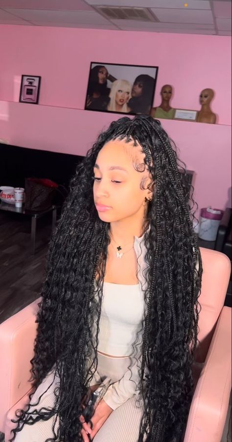 Boho Braids Black Women, Braids Black Women, Bday Hair, Hair Muse, Party Hairstyle, Future Hairstyles, Pretty Braids, Summer Braids, Hairstyle Idea