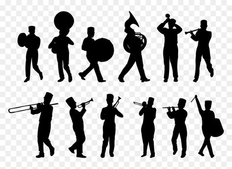 Marching Band Silhouette Clip Art, Marching Band Silhouettes, Marching Band Clipart, Marching Band Svg Free, Marching Band Posters Ideas, Marching Band Decor, Band Banquet Ideas, Marching Band Svg, Dr Seuss T Shirts