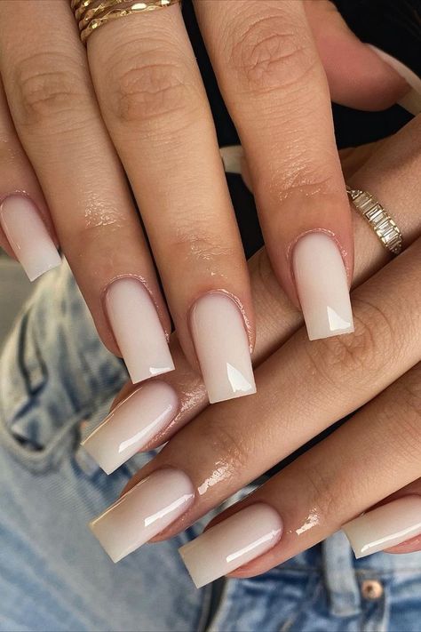 Simple Graduation Nails Classy, Classy Acrylic, Kutek Disney, Milky Nails, Sns Nails, Simple Acrylic Nails, Classy Acrylic Nails, Long Acrylic, Beauty Inspo