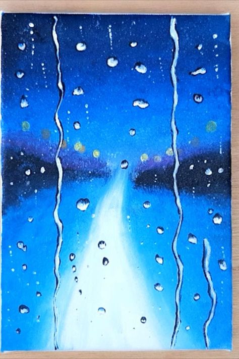 Rainy Window, Window Drawing, Rain Painting, Rain Art, Acrylic Painting Techniques, Step By Step Painting, Window Painting, Art Painting Acrylic, Book Ideas