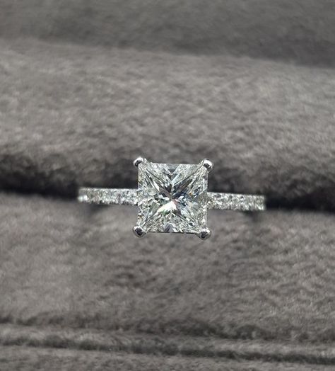 30+ Wedding Rings That’ll Sweep Your Lady Right Off Her Feet Wedding Rings Princess Cut, Engagement Rings Princess, Diamond Ring Princess Cut, Gold Diamond Wedding Band, Aquamarine Engagement Ring, Princess Cut Engagement Rings, Princess Cut Rings, Simple Engagement Rings, Princess Cut Diamond