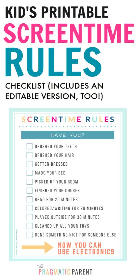 Screentime Rules for Summer. Printable Screentime Rules is a checklist of personal tasks, chores & educational / screen-free activities to earn screen time. #screentimerules #limitscreentime #screentimelimits #unpluggedkids #positiveparenting #parentingtips #raisingkids #screenfreekids #limitelectronics Summer Screen Time Rules, Screen Time Rules Printable, Earn Screen Time, Screen Time Chart, Screen Free Kids, Summer Rules, Mom Checklist, Screen Time Rules, Screen Time For Kids