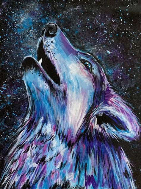 A Midnight Woodland Wolf experience project by Yaymaker Wolves Painting Acrylic, Wolf Canvas Painting, Wolf Painting, Wolf Canvas, Paint Nite, Horse Drawings, Canvas Painting Diy, Paint Night, Paint And Sip