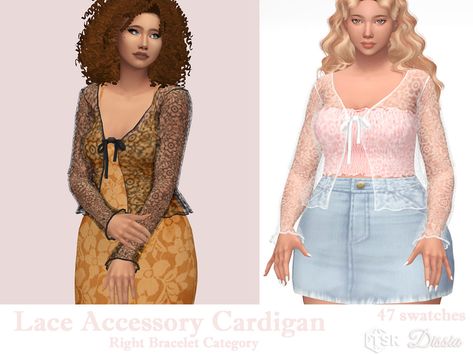 The Sims Resource - Lace Accessory Cardigan Sims 4 Lace Top Accessory, Sims 4 Cc Maxis Match Accessory Cardigan, Ts4 Cardigan Accessory, Sims 4 Sweater Accessory, Sims 4 Shirt Accessory, Noah Arc, Sun And Moon Dress, Sims 4 Accessories Cc, Sims 4 Mods Cc