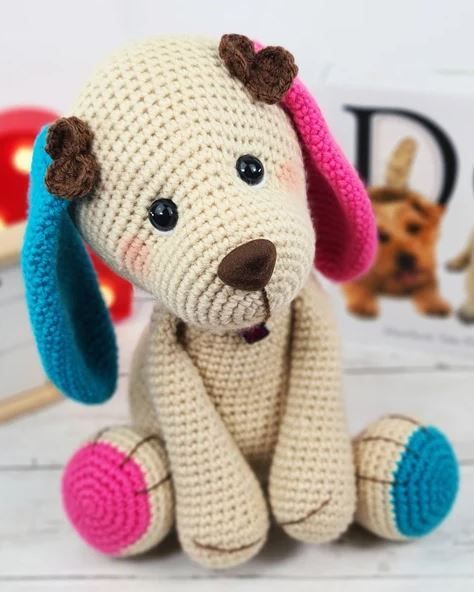 Puppy Crochet Pattern, Puppy Crochet, Dog Crochet Pattern, Crochet Puppy, Rabbit Crochet, Dog Crochet, Art And Craft Ideas, Dalmatian Puppy, Crochet Rabbit