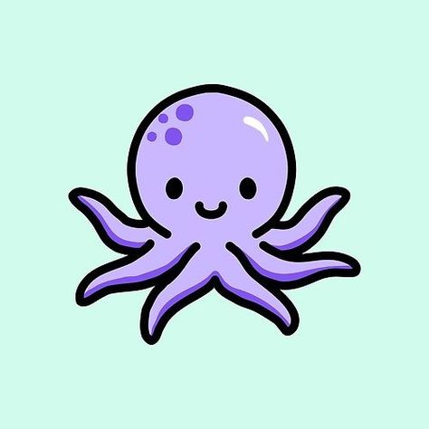 Cute Plushie Drawing, Gurita Art, Cute Octopus Doodle, Octopus Cartoon Drawing, Octopus Doodle, Cute Octopus Drawing Kawaii, Chibi Octopus, Octopus Cartoon, Biology Drawing