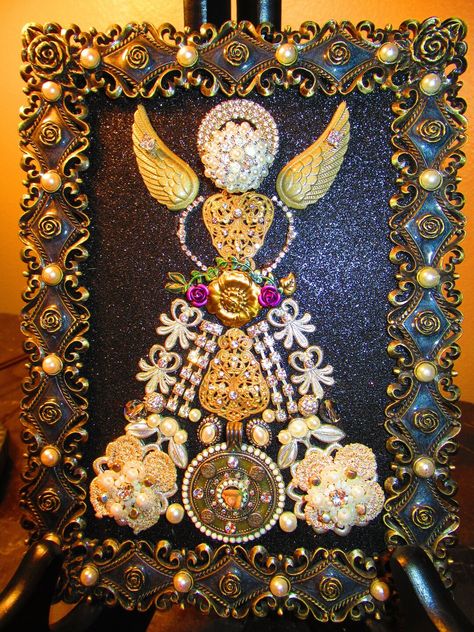 This Wall Hangings item by AJsTreasureCreations has 45 favorites from Etsy shoppers. Ships from United States. Listed on 04 Aug, 2023 Santa Moon, Framed Jewelry Art, Pumpkin Jewelry, Victorian Angels, Framed Jewelry, Vintage Jewelry Crafts, Vintage Jewelry Art, Flowers Handmade, Hanging Frames