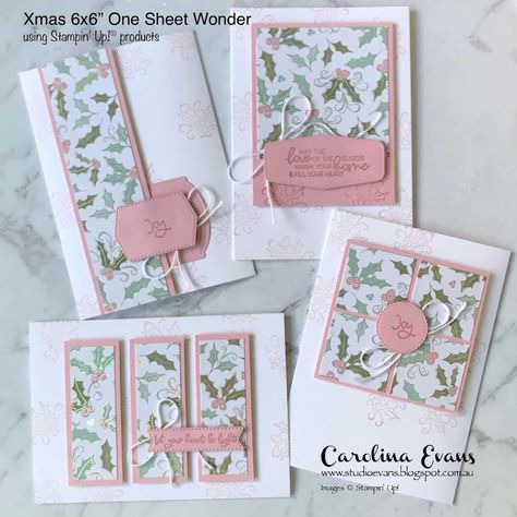 Stampin Up Whimsy And Wonder Cards, Stampin Up One Sheet Wonder Christmas Cards, Whimsy And Wonder Dsp Stampin Up Cards, Stampin Up Whimsy And Wonder Dsp, Whimsy And Wonder Stampin Up Cards, Stampin Up Card Ideas, Pink Christmas Cards, Whimsical Trees, Stampin Up Card