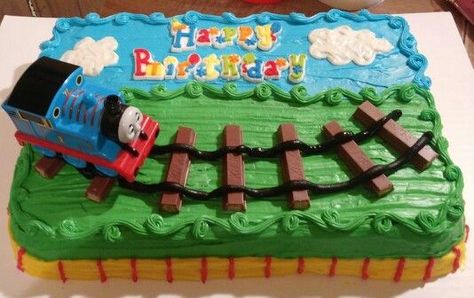 2nd Birthday Cake Boy, Thomas Birthday Cakes, Thomas Cake, Thomas Birthday Parties, Thomas Train Cake, Rodjendanske Torte, Thomas Cakes, Thomas The Train Birthday Party, Train Birthday Cake