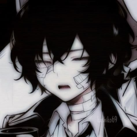 Dazai Osamu Anime, رسم كاريكاتير, Emo Pfp, Dazai Bungou Stray Dogs, Dark Anime Guys, Couples Drawings, Osamu Dazai, Anime Monochrome, Dazai Osamu