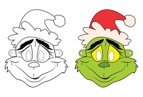 Grinch Mask Printable Grinch Face Mask Template Free Printable, Grinch Mask Printable, Elf On The Shelf Grinch Mask Printable, Grinch Face Template Free Printable, Grinch Face Template, Free Printable Grinch, Grinch Pumpkin, Grinch Pattern, Grinch Printable