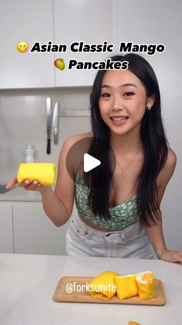 @forksunite on Instagram: "Have you been wanting to try something new in the kitchen? Try making these fun and tasty Asian Classic Mango 🥭 Pancakes 😌🤌 #asianpancakes #mangopancakes #simpleingredients #sweetandfluffy #asianfood #honeygold #sweettreats #mango Need help with AMAZING recipes? Follow for more! 😌 🎥 Via: catherine.desserts FULL RECIPE IN BIO" Catherine Desserts, Asian Pancakes, Mango Pancakes, Korean Pancake, Bariatric Diet, Quick Dessert, Delicious Snacks, Delicious Snacks Recipes, Quick Desserts