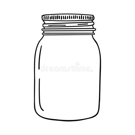 Hand drawn mason jar. Contour sketch. Vector. Illustration #Sponsored , #PAID, #Paid, #drawn, #jar, #Vector, #mason Jar Sketch Drawings, Magic Jar Illustration, How To Draw A Jar, Mason Jar Illustration, Mason Jar Doodle, Tip Jar Drawing, Jar Drawing Illustration, Mason Jar Sketch, Jar Doodle