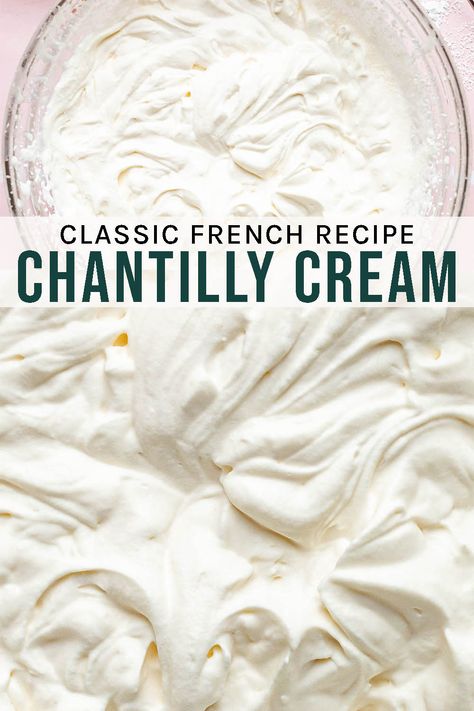 Whip Cream Recipe, Cream Chantilly, Chantilly Cake Recipe, Iced Cream, Ice Cream Aesthetic, Cake Filling Recipes, Frosting Recipes Easy, Recipes With Whipping Cream, Chantilly Cream