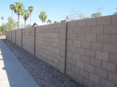 concrete block fence wall ideas | 14 best images about MASONRY FENCE on Pinterest | Jasmine, Brick fence ... Block Fence Ideas, Concrete Block Fence, Fence Ideas Backyard, Concrete Fence Wall, Perimeter Wall, Perimeter Fence, Fence Wall Design, Concrete Block Walls, Boundary Wall