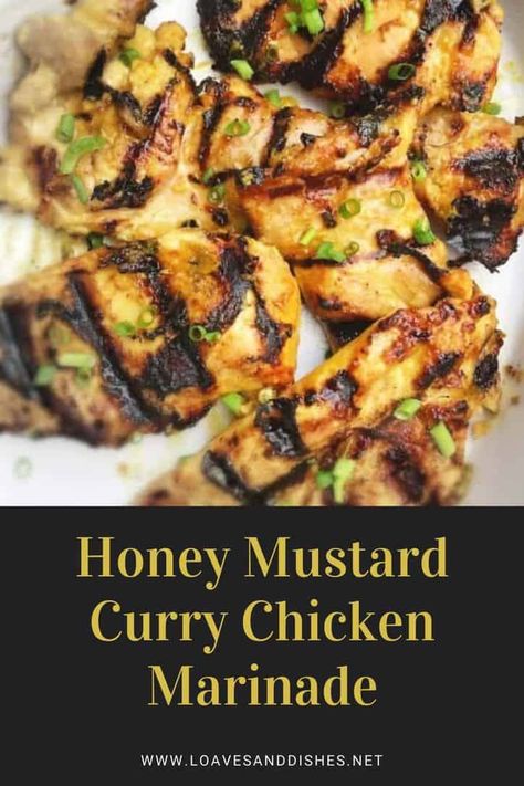 Sweet, sassy, savory, tangy and the best honey mustard curry chicken marinade I’ve ever tried! You can throw it together and have it ready for a weeknight dinner or serve it up for friends and guests! #honeymustard #chicken #marinade #chicken Tumeric Chicken Marinade, Curry Marinade For Chicken, Honey Curry Chicken, Curry Chicken Marinade, Honey Mustard Chicken Marinade, Mustard Marinade For Chicken, Yellow Curry Chicken, Chicken Breast Curry, Honey Mustard Chicken Breast