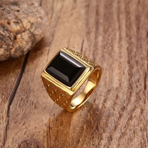 Red Stone Gold Ring For Men, Male Gold Ring Design, Black Stone Ring For Men, Male Rings, Gold Ring Design, Cheap Ring, Stone Rings For Men, Mens Ring Designs, Mogok