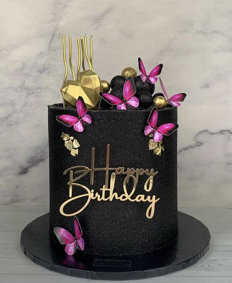 Birthday Cakes 40th Women, 40th Birthday Ideas For Women Themes Black, 33 Birthday Ideas Women Cake, Picture Cake Ideas, Black And Silver Cakes Birthday, Split Cake Design, 40th Bday Cake For Women, 40th Birthday Cake Ideas For Women, 21st Birthday Cake Ideas For Her