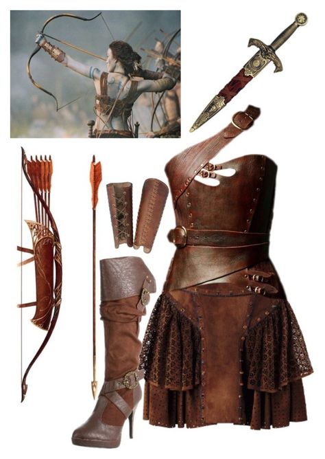 "Female Dothraki Warrior" by missameliayoung ❤ liked on Polyvore featuring moda, Loewe, KING, InspiredBy, GameOfThrones, dothraki y ASongOfFireAndIce Warrior Outfits Female, Female Warrior Outfit, Weiblicher Elf, Warrior Costume, Warrior Outfit, Elf Clothes, Burning Man Outfits, Medieval Clothing, Fantasy Costumes