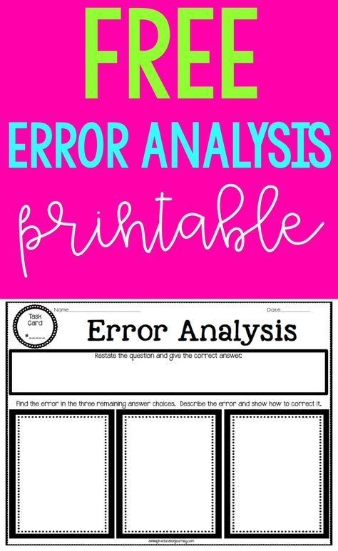 Error Analysis Math, Junior High Math, Error Analysis, Math 5, Fifth Grade Math, Jr High, Math Intervention, 8th Grade Ela, Teacher Lesson Plans