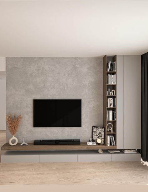 Tv Module Living Rooms, Tv Wall With Bookshelves, Modern Living Room Tv Unit, Tv Wall Design Modern, Tv Shelf Ideas, Tv Wall Design Modern Luxury, Tv Kastenwanden, 2023 Bedroom, Tv Nook