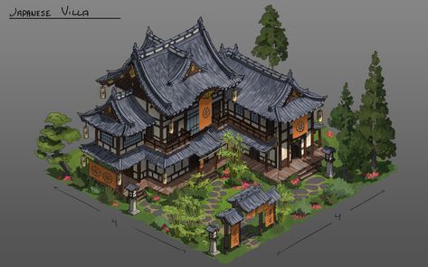 Forge Of Empires, Japan House Design, Rumah Minecraft Sederhana, Asian House, Japanese Style House, Japan Architecture, Asian Architecture, Medieval Houses, Minecraft Blueprints