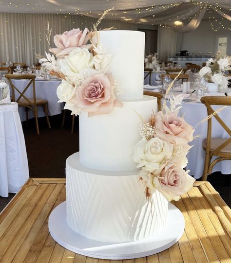 White And Blush Wedding Cake, 3 Tier Wedding Cake With Flowers, Wedding Cake Neutral, Copper Wedding Cake, Rose Petal Cake, Wedding Cake Two Tier, Cinderella Wedding Cake, Cake Shot, Blush And White Wedding