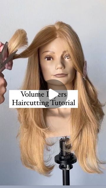 Haircuts To Add Volume Long Layered, Diy Round Layers Haircut, Layered Haircuts Volume, Concave Round Layers, Framing Pieces Haircut, Diy Layered Haircut Tutorial At Home, Cut Layers In Hair Diy, Volume Layer Haircut, How To Cut Layers In Your Own Hair