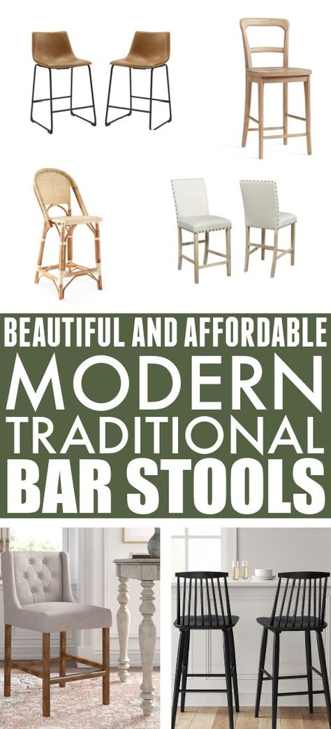 Affordable Bar Stools, Modern Traditional Kitchen, Traditional Bar Stool, Traditional Style Kitchen, Traditional Bar, Bar Stools Kitchen Island, Breakfast Bar Stools, Adjustable Bar Stools, Modern Bar Stools