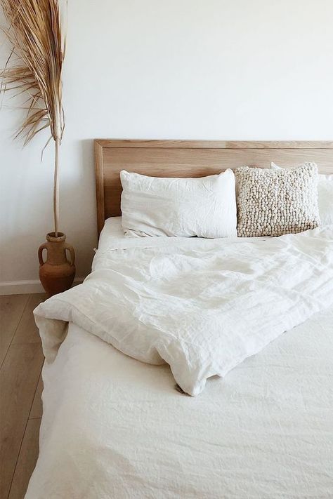 White linen bedding