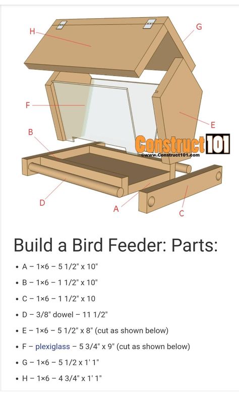 Bird Feeder Plans Bird Feeders Diy Wooden Plans, Bird Feeder Patterns Free, Build Bird Feeder, Diy Bird Feeder Easy Wood, How To Build A Bird Feeder, Large Bird Feeders Diy, Bird Feeder Plans Free, Diy Bird Feeder Wooden, Homemade Bird Feeders Wooden