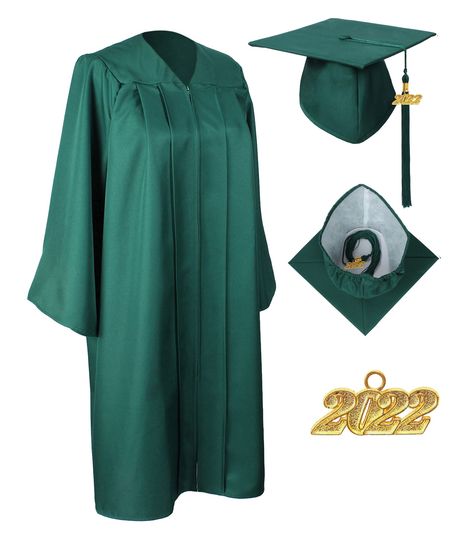 PRICES MAY VARY. 100% Polyester Imported Zipper closure Machine Wash What You Get: 1 graduation gown + 1 graduation cap + 1 color matched graduation tassel + 1 gold graduation 2022 year charms Graduation Gown is Made of 100% Woven Polyester with a Matte Finish. It's Soft and Comfortable to Wear. Academic Gown Has a Hidden Color Matching Zipper and Strong Center Pleats on the Front and Back Shoulders. High School Graduation Gown Cap are the Best Quality in the Industry. It Can Be Use From Middle Graduation Gown Outfit, Seniors Jacket, Graduation Uniform, Graduation Robes, Graduation Gown And Cap, Academic Gown, Graduation Tassel, Graduation Cap And Gown, Graduation Gown