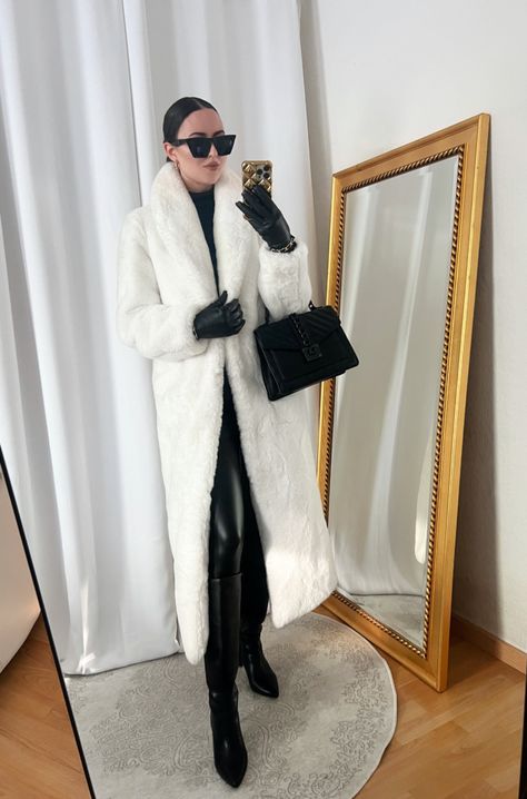 White Fur Coat Outfit – IN AN ELEGANT FASHION Long White Fur Coat Outfit, White Fur Coat Outfit Classy, Cream Fur Coat Outfit, Long White Coat Outfit, White Fur Jacket Outfit, White Faux Fur Coat Outfit, White Fur Outfit, Long Fur Coat Outfit, White Fur Coat Outfit