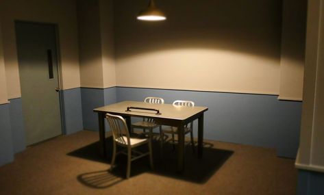 Illinois Interrogation Room, Dont Lie To Me, Police Station, Room Aesthetic, Live Tv, Room Set, Jakarta, Dining Table, Hotel