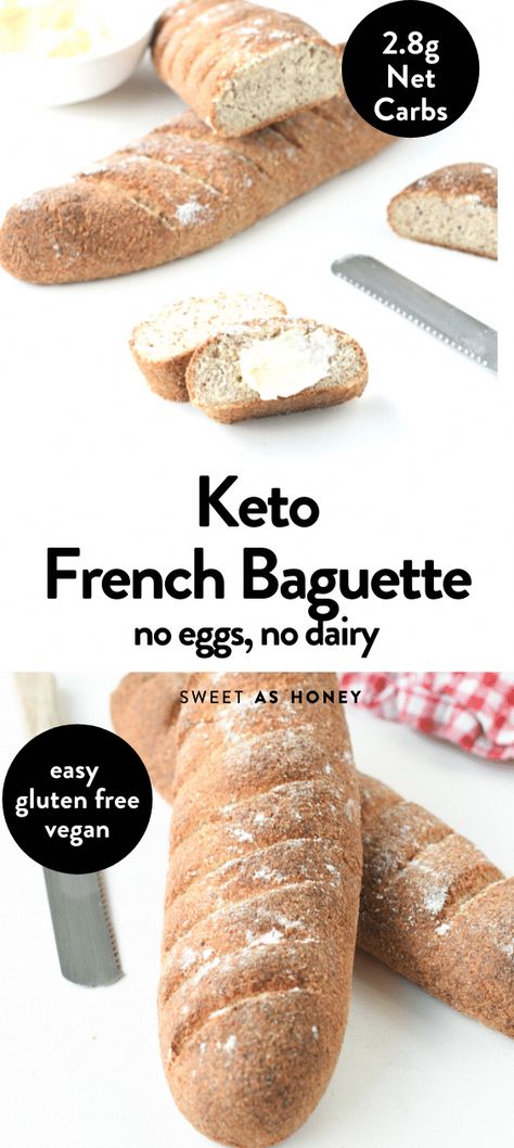 #HealthyDietPlanForWeightLoss Keto French Bread, French Baguette Recipe, Easy Keto Bread Recipe, Keto Bread Recipe, Baguette Recipe, Baguette Bread, Real Bread, Diet Breakfast Recipes, French Baguette