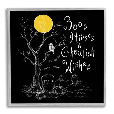 Stupell Spooky Dark Halloween Phrase Framed Giclee Art Design by Mary Ann June - Bed Bath & Beyond - 38383234 June Graphic, Halloween Chalkboard Art, Halloween Chalkboard, Halloween Phrases, Dark Halloween, Halloween Wall Decor, Wall Art Plaques, Mary Ann, Lithograph Print