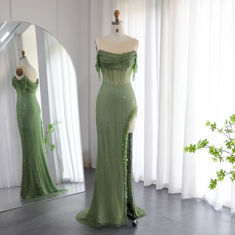 Green Evening Dresses, Dresses Orange, Rich Fashion, Green Evening Dress, Dress Drawing, فستان سهرة, Prom Gown, Dress 100, Corset Dress