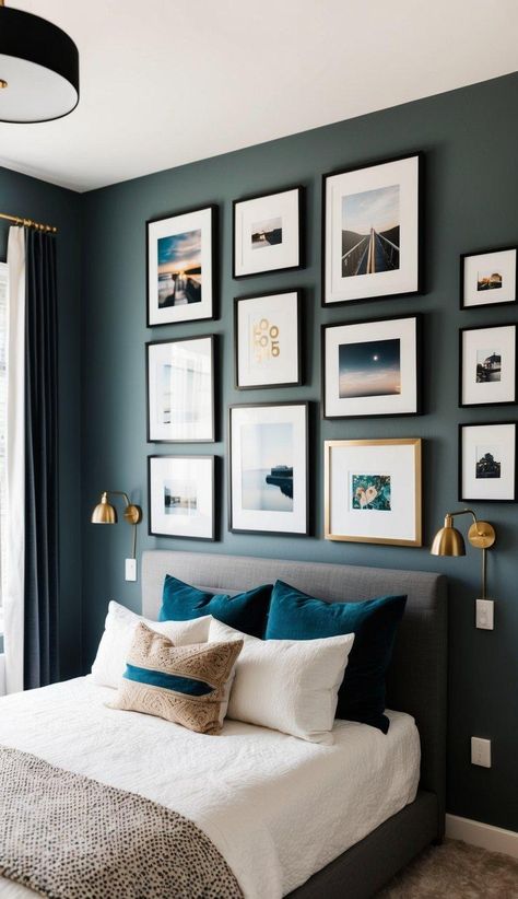 20 Gorgeous Bedroom Accent Wall Ideas Bedroom Feature Wall Ideas Wallpapers, Bold Accent Wall, Bedroom Accent Wall Ideas, Bedroom Accent Wall, Bold Paint Colors, Accent Wall Ideas, Condo Decor, Two Tone Paint, Wainscoting Panels