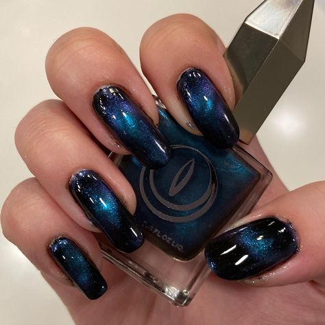 Holo Black Nails, Black Holo Nails, Black Galaxy Nails, Holo Taco, Holo Nails, Galaxy Nails, Deep Space, Coat Black, Nails Ideas