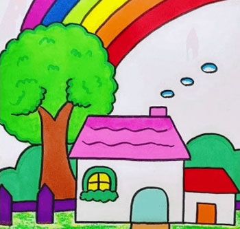 I Am In A Semi-Shut-Down | Good Times Always School Wall Art Ideas, Scenery Drawing For Kids, Kindergarten Drawing, Rainbow Drawing, Flower Pattern Drawing, Art Kits For Kids, Pencil Drawings For Beginners, Hard Decisions