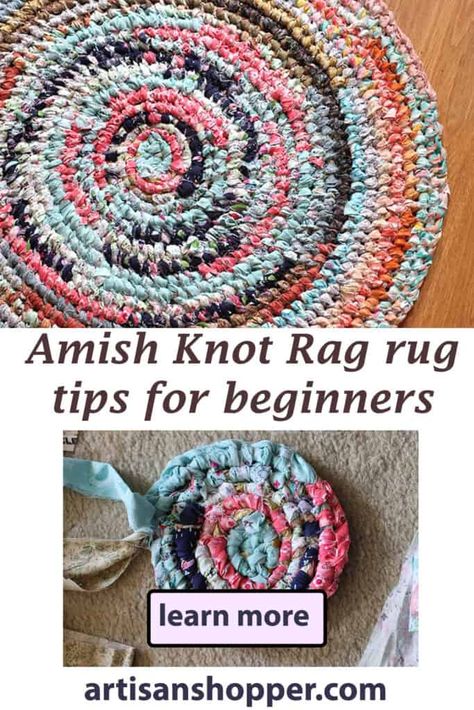 Amish Knot Rag Rug, Braided Rag Rug Diy, Toothbrush Rug, Yardage Chart, Rag Rug Diy, Homemade Rugs, Handmade Rag Rug, Rag Rug Tutorial, Braided Rug Diy