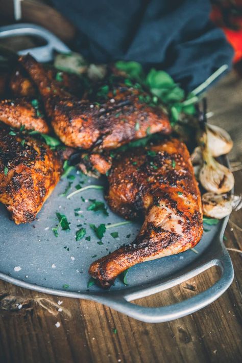 Smoked Chicken Leg Quarters, Smoked Chicken Quarters, Chicken Quarter Recipes, Traeger Chicken, Chicken Leg Quarter Recipes, Leg Quarters, Easy Chicken Recipe, Chicken Quarters, Chicken Leg Quarters