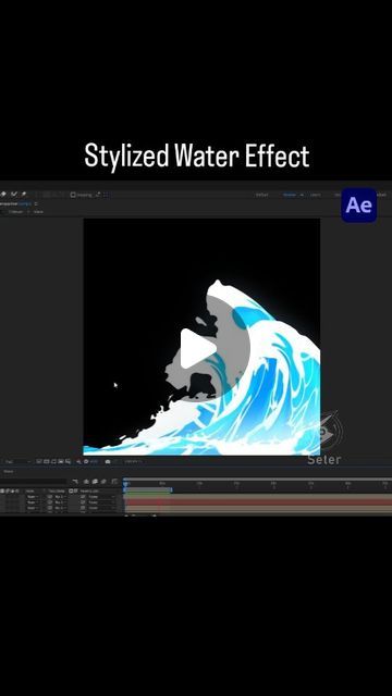 Seter on Instagram: "Stylized water waves in After Effects! This started as a test for fire animation, but then i realized it looked like a water wave, SO I COOKED #aftereffects #2d #vfx" Water Wave Animation, 2d Water Animation, Wave Motion Graphic, Waving Animation, Stylized Water, Video Editing Tips, Water Animation, After Effects 3d, Motion Comic