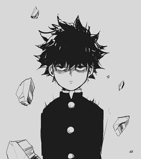 Mob Pysho100, Mob Psycho100, An Anime, Black And White, Anime, Hair, White, Black