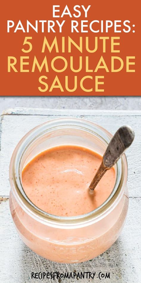 Remoulade Sauce Easy, Poboy Sandwich Recipe, Remoulade Sauce Recipe, Crab Cake Sauce, Cajun Remoulade, Pantry Recipe, Classic Southern Recipes, Remoulade Sauce, Classic Southern